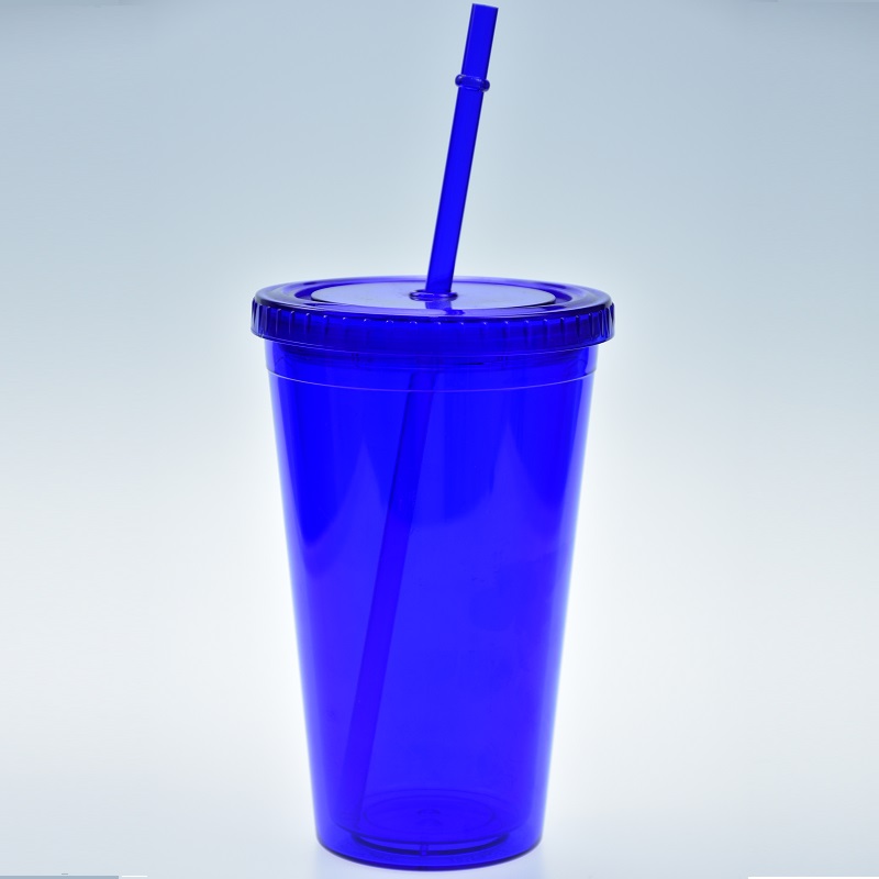 Promotional Reusable Tumblers Cups with Straw Blue ELTM-01-BPromotional Reusable Tumblers Cups with Straw Blue ELTM-01-B